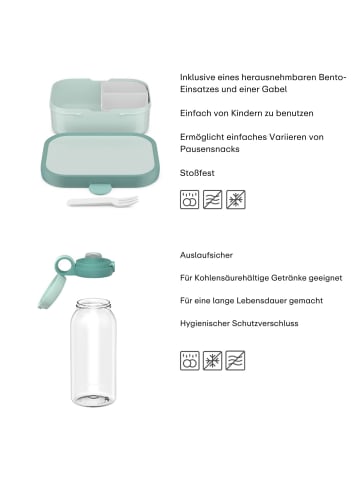 Mepal 2-tlg. Lunchset (Flasche mit Klappdeckel) Campus in 600 ml + 750 ml in Cool Mint