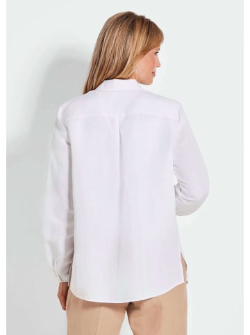 GOLDNER Hemdbluse Weiße elegante Bluse aus Leinen in cremeweiß