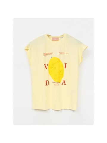 Jack & Jones Astrid SL Boxy Print Tshirt in Gelb