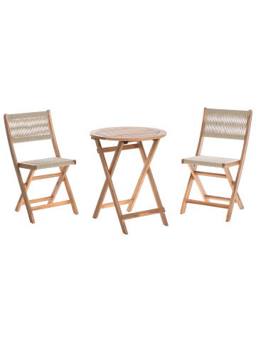 Beliani 3-tlg Bistro Set PROSSEDI in Beige/Braun