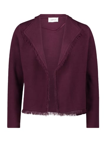CARTOON Strick-Cardigan mit Fransen in Dark Aubergine