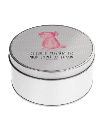 Mr. & Mrs. Panda Teedose Axolotl Niedlich mit Spruch in Grau Pastell