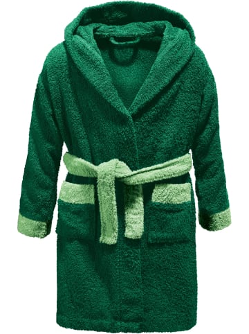 Erwin Müller Frottier Kinder-Bademantel mit Kapuze Dino in grün