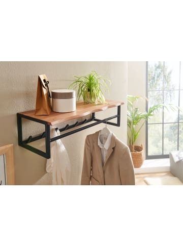 FineBuy Wandgarderobe in Braun / Akazie / 80x33x22