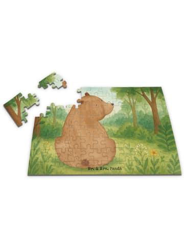 Mr. & Mrs. Panda Puzzle Bär Schulterblick Design ohne Spruch in Weiß