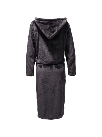 REDBEST Fleece Unisex-Bademantel mit Kapuze Perris in anthrazit