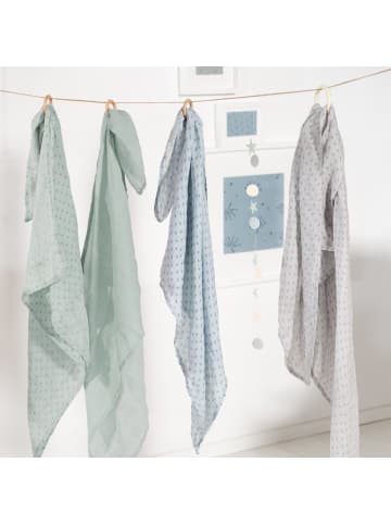 roba Puck- & Stilltuch Lil Planet 2er Set frosty green, Bio-Baumwolle