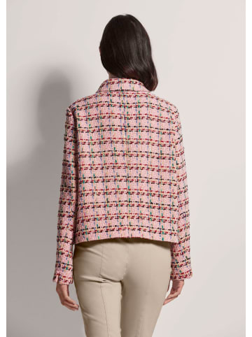 MADELEINE Kurzer Strukturblazer mit Hemdkragen in puderrosé / multicolor