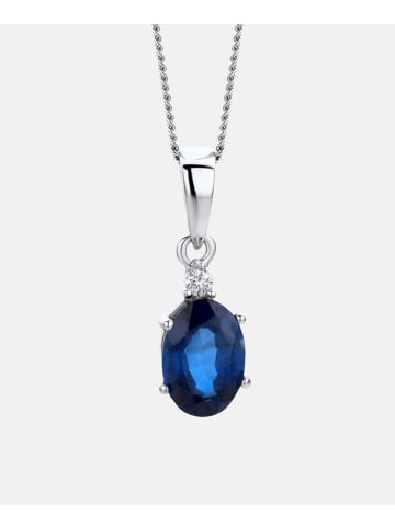 Diamant L'éternel Halskette mit Anhänger aus 375 Weißgold mit Lab Grown Diamant mit Saphir