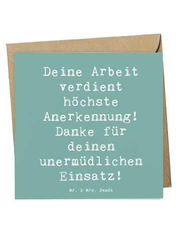 Mr. & Mrs. Panda Doppelkarte Spruch Danke Pflegekraft mit Spruch in Meeresbrise