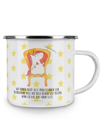 Mr. & Mrs. Panda Camping Emaille Tasse Einhorn Prinzessin mit Sp... in Weiß