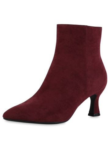VAN HILL Klassische Stiefeletten Ingrid in Burgund Velours