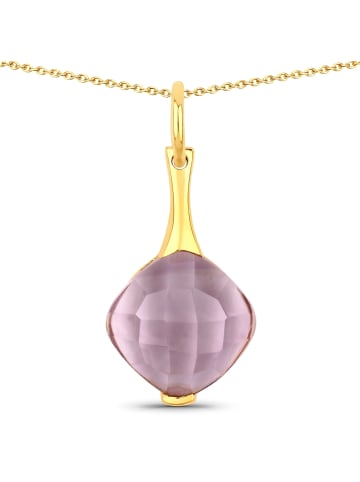 Rafaela Donata Kette mit Anhänger Sterling Silber gelbvergoldet Amethyst rosa in gelbgold