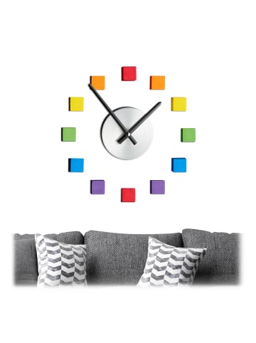 relaxdays Wanduhr "DIY" in Bunt