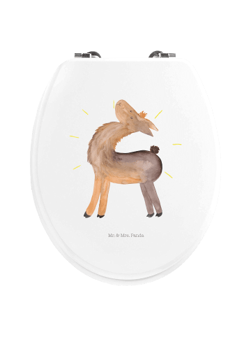 Mr. & Mrs. Panda WC Brille Lama Stolz ohne Spruch in Weiß