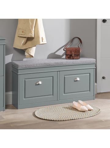SoBuy Schuhschrank mit Sitzfläche in Mattes Salbeigrün - (W) 24 x (H) 51 x (L) 104 cm