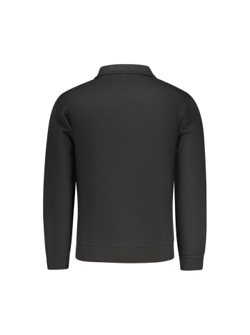 Superga Schwarzes Baumwoll-Sweatshirt mit halbem Reißverschluss und Taschen