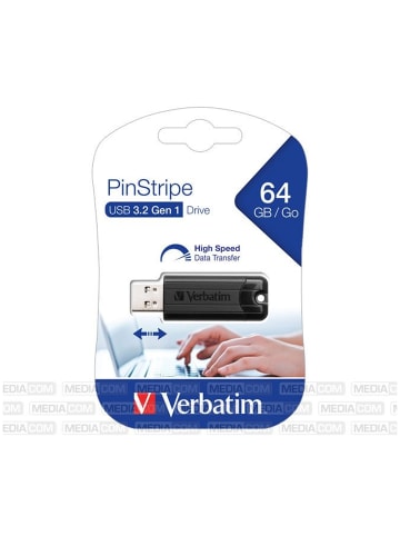 Verbatim Verbatim PinStripe USB-Stick 64GB Schwarz