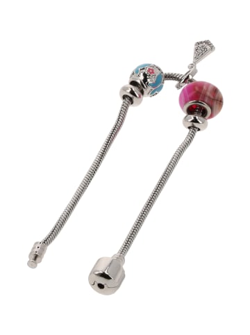 IZIA Women Bracelet With Barrel Clasp in Silver Pink