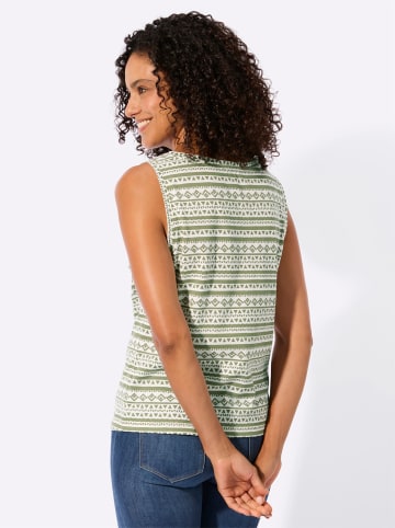 WITT WEIDEN Shirttop in khaki-ecru-bedruckt