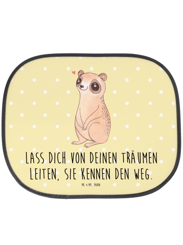 Mr. & Mrs. Panda autosonnenblende Plumplori Glücklich mit Spruch in Gelb Pastell