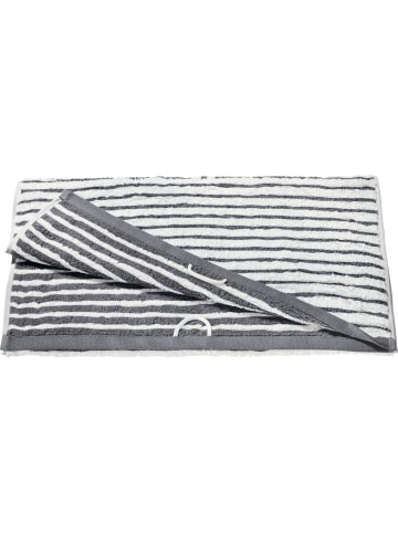Erwin Müller Jacquard Duschtuch 2er-Pack Streifen Konstanz in anthrazit