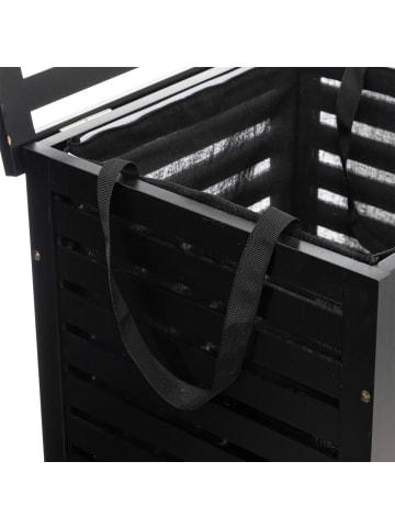 5five Simply Smart Wäschekorb SICELA, Bambus in Schwarz, (B) 38 x (H) 58 x (L) 40 cm