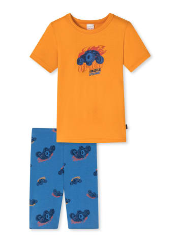 Schiesser Pyjama Boys World Organic Cotton in orange, blau