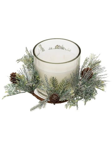 Atmosphera Créateur d'intérieur Weihnachtsschmuck mit Kerze, 270 g in Weiß, (B) 10 x (H) 10 x (L) 10 cm