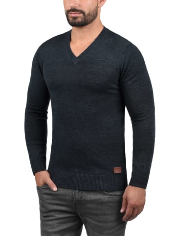 BLEND Strickpullover BHLasse 20703348ME Strickpulli mit aufgestickten Ellenbogenpatches in Blau
