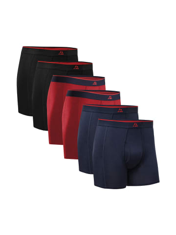 DANISH ENDURANCE Boxershorts Bamboo Trunks w/ fly in black_red_red_blue