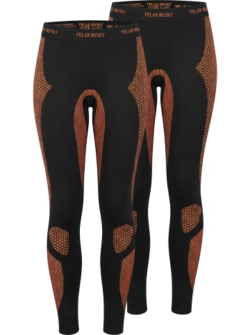 normani 2 x Thermounterhose Lange Skiunterwäsche für Damen in Orange