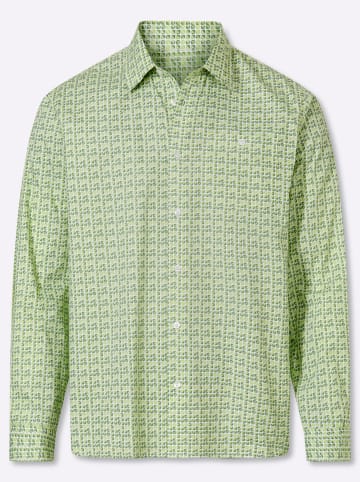 WITT WEIDEN Langarm-Hemd in eucalyptus-gemustert