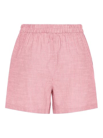 Pieces Shorts aus Leinengemisch in Pink Lemonade