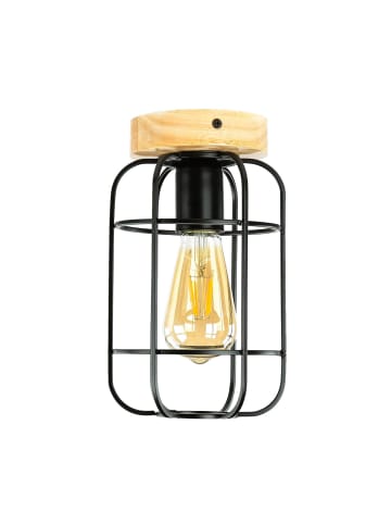 Licht-Erlebnisse Deckenlampe Ø 15 x (H)26 cm in Braun Schwarz