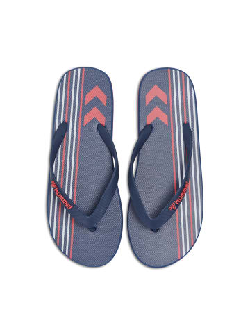 Hummel Hummel Flipflop Multi Stripe Erwachsene Leichte Design Wasserabweisend in BLACK IRIS/FLAME SCARLET