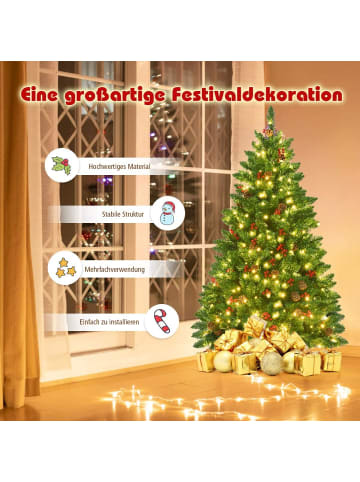 COSTWAY Künstlicher Weihnachtsbaum LED in Grün