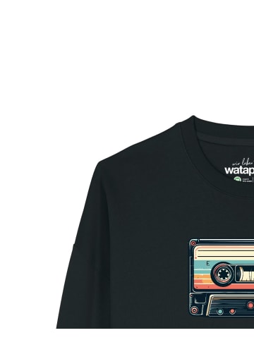 wat? Apparel Sweatshirt Retro Kassette in Schwarz