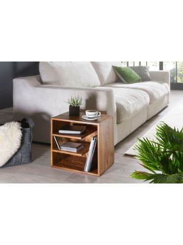 KADIMA DESIGN Beistelltisch 43x43x30 cm Massivholz Design Nachttisch,