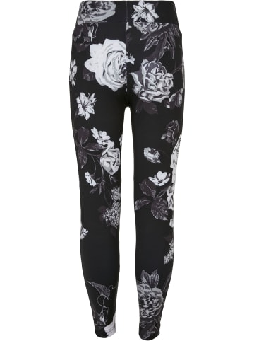 Urban Classics Urban Classics Damen Girls Tech Mesh AOP Leggings in dark flower aop