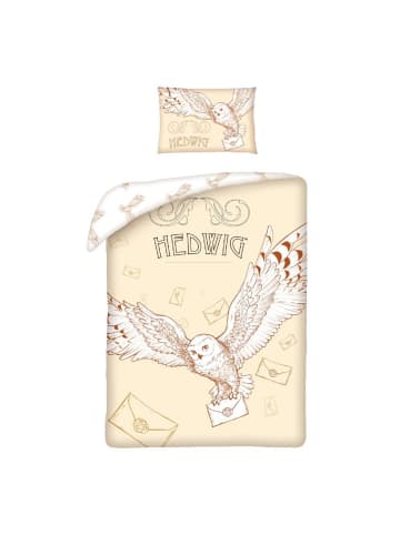 Harry Potter Harry Potter Bettwäsche Set aus Baumwolle Bettdeckenbezug 100 × 135 in Beige