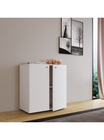 VCM  Kommode Sideboard Vandol 1 Drehtüren in Weiß