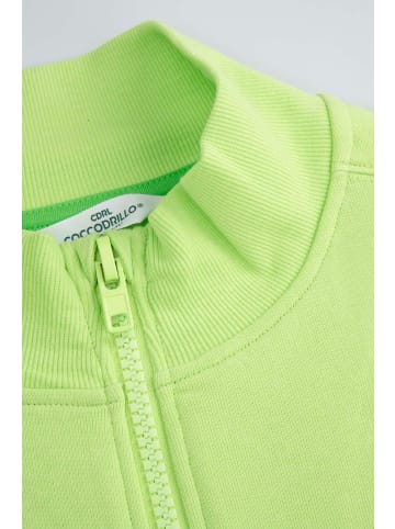 Coccodrillo Baumwoll-Kapuzenjacke mit Reißverschluss in limonengrün
