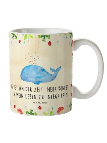 Mr. & Mrs. Panda Tasse Wal Konfetti mit Spruch in Naturpapier