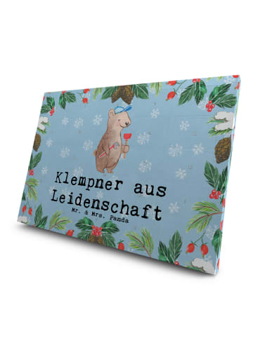 Mr. & Mrs. Panda Adventskalender Klempner Leidenschaft mit Spruch in Eisblau