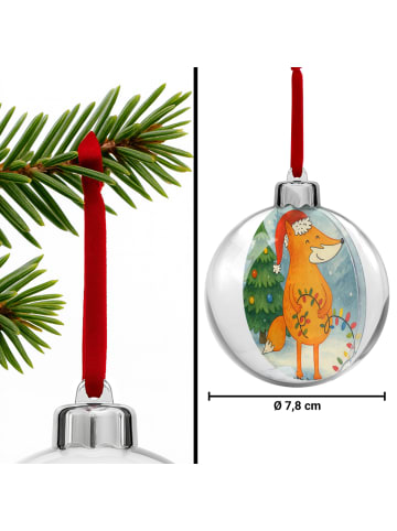 Mr. & Mrs. Panda Baumschmuck Fuchs Weihnachten Design ohne Spruch in Weiß