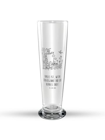 Mr. & Mrs. Panda Bierglas graviert Waldtiere Picknick mit Spruch in Transparent