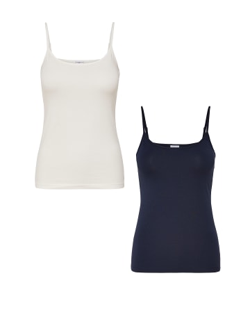 JACQUELINE de YONG Spaghetti Tank Top 2-er Stück Pack Shirt Set JDYAVA in Weiß-Dunkelblau