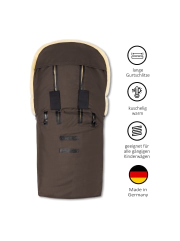 Hofbrucker Lammfell-Fußsack Putzi für Kinderwagen und Buggy in Braun