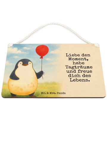 Mr. & Mrs. Panda Deko Schild Pinguin Luftballon Design mit Spruch in Weiß